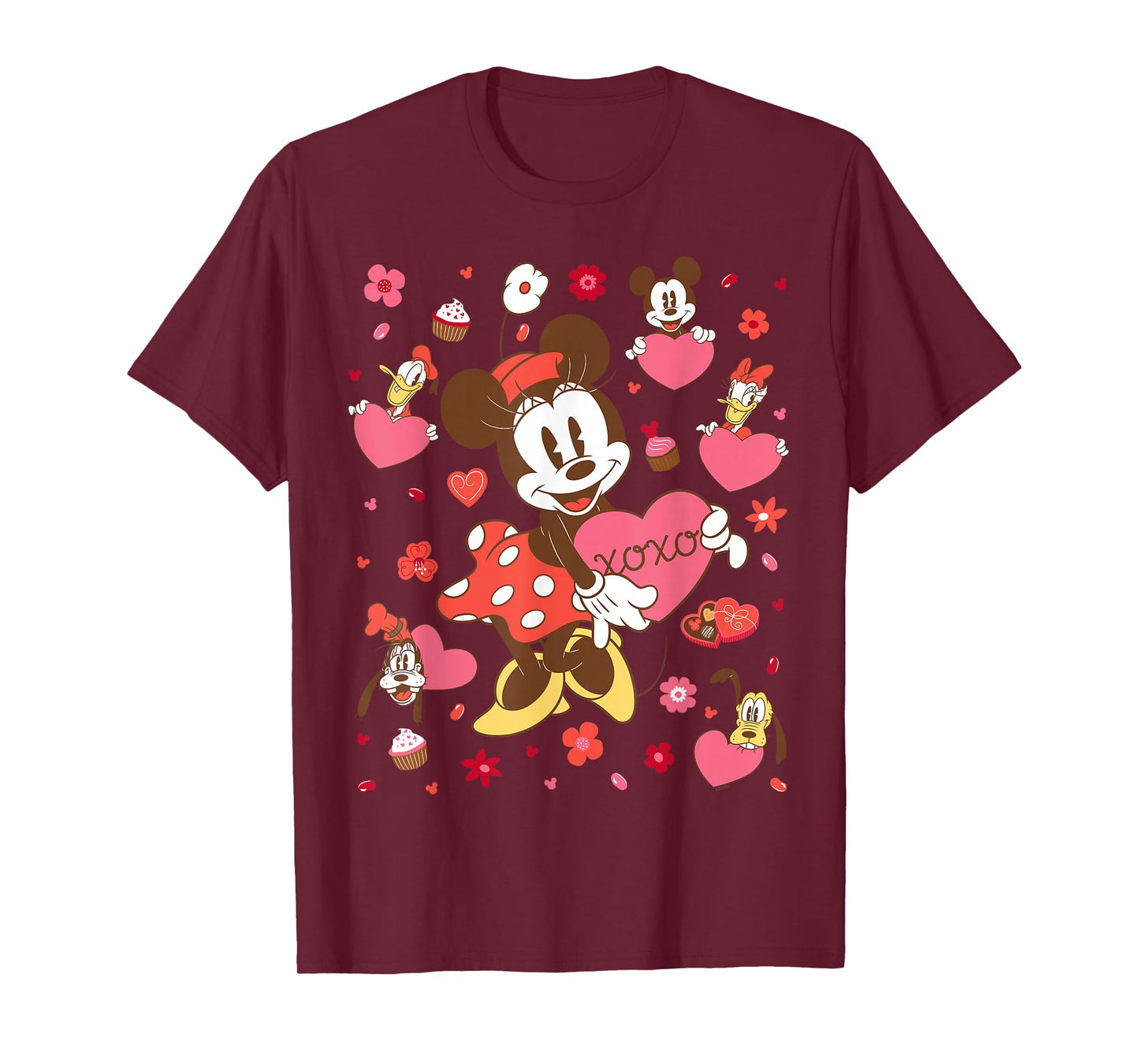 Disney Minnie Mouse & Friends Valentine's Day Retro Hearts T-Shirt