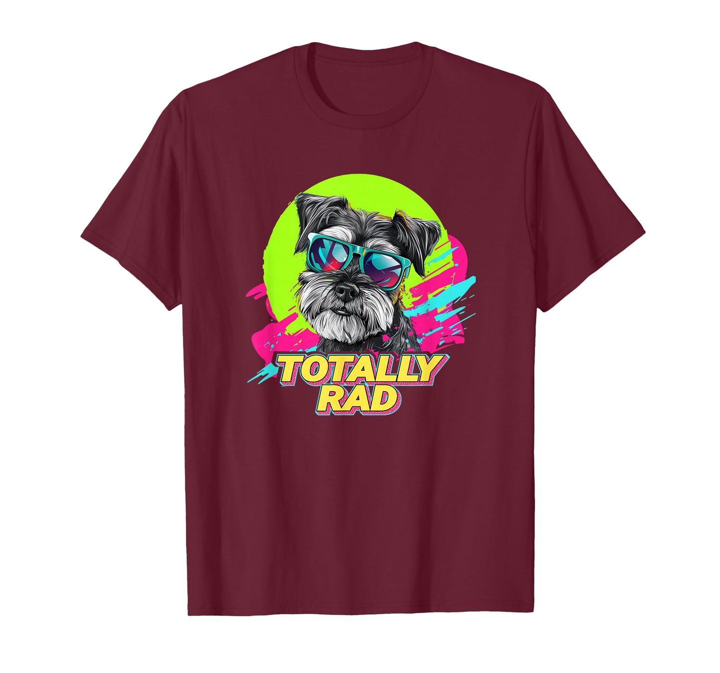 Totally Rad Retro Vintage 80s 90s Miniature Schnauzer Lover T-Shirt
