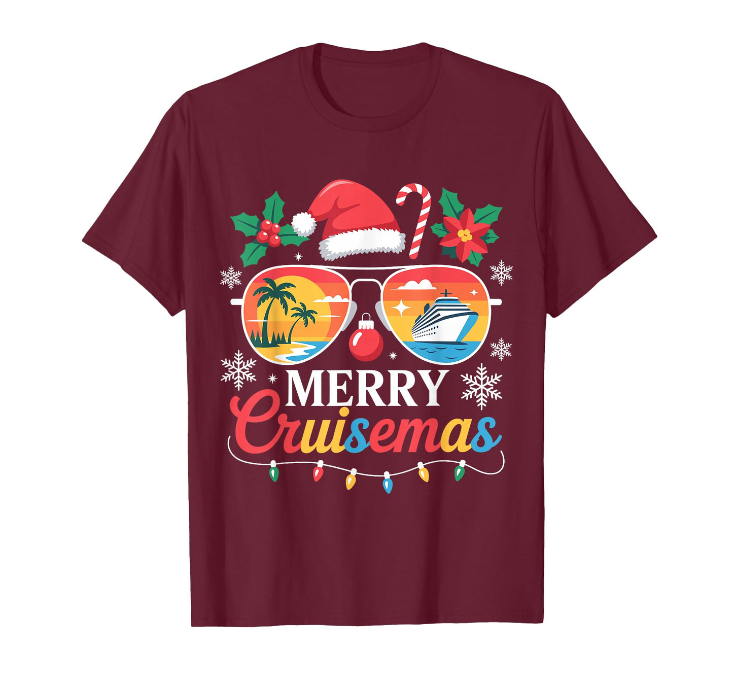 Merry Cruisemas 2025 Christmas Santa Snowman Cruise Trip T-Shirt