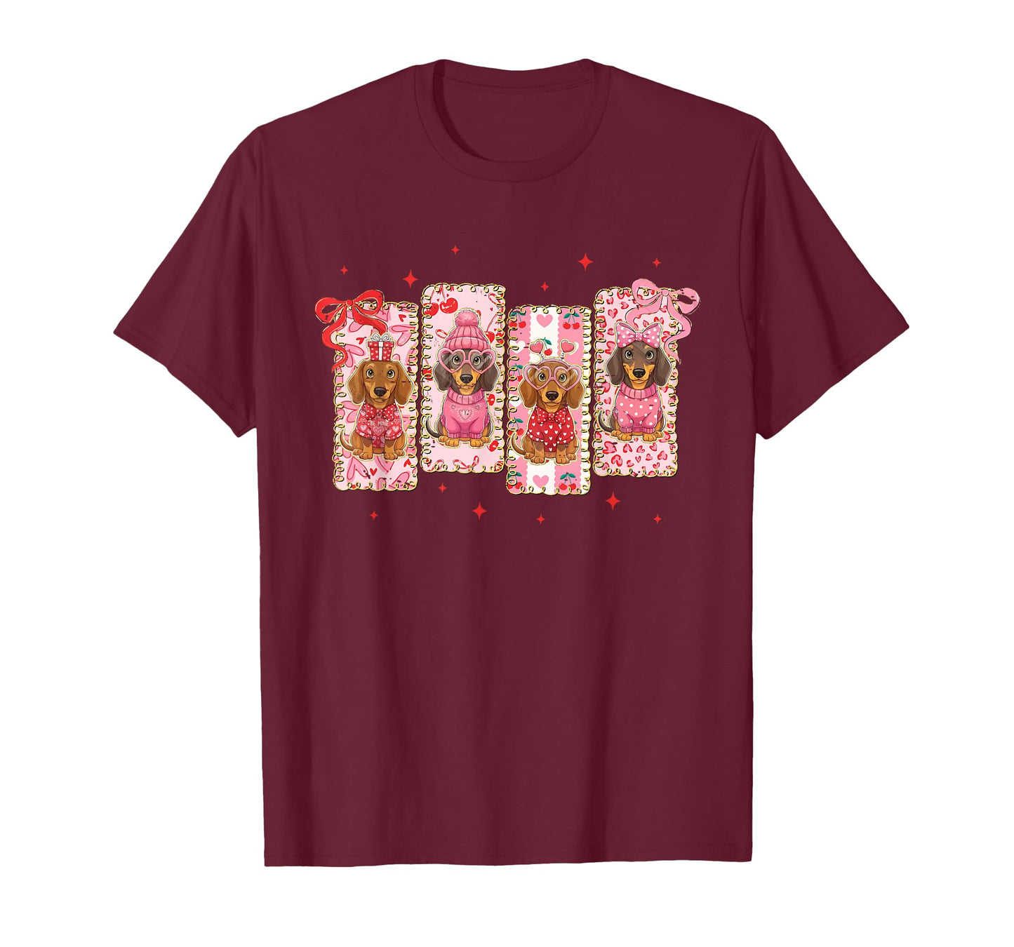 Coquette Bow Funny My Dachshund is My Valentine Dog Lover T-Shirt