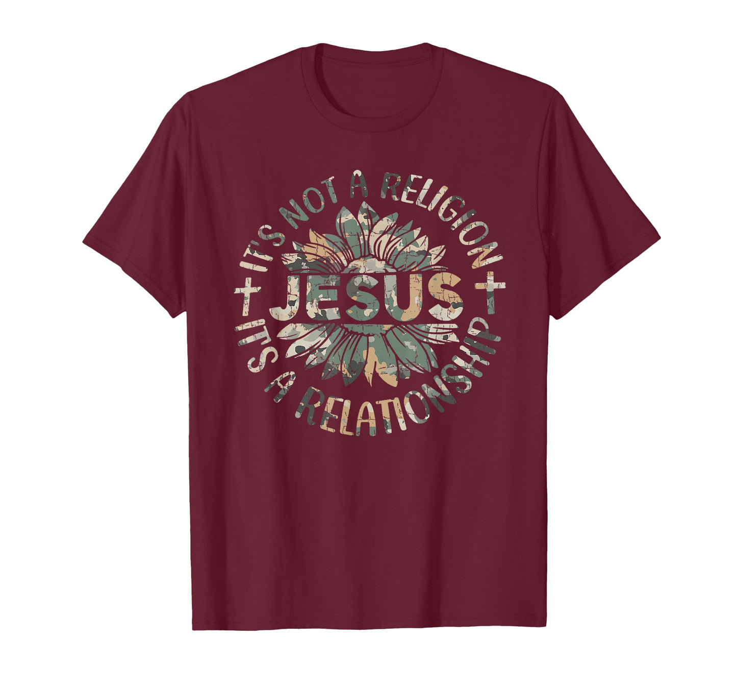 Vintage Camo Jesus Not A Religion It's A Relationship T-Shirt