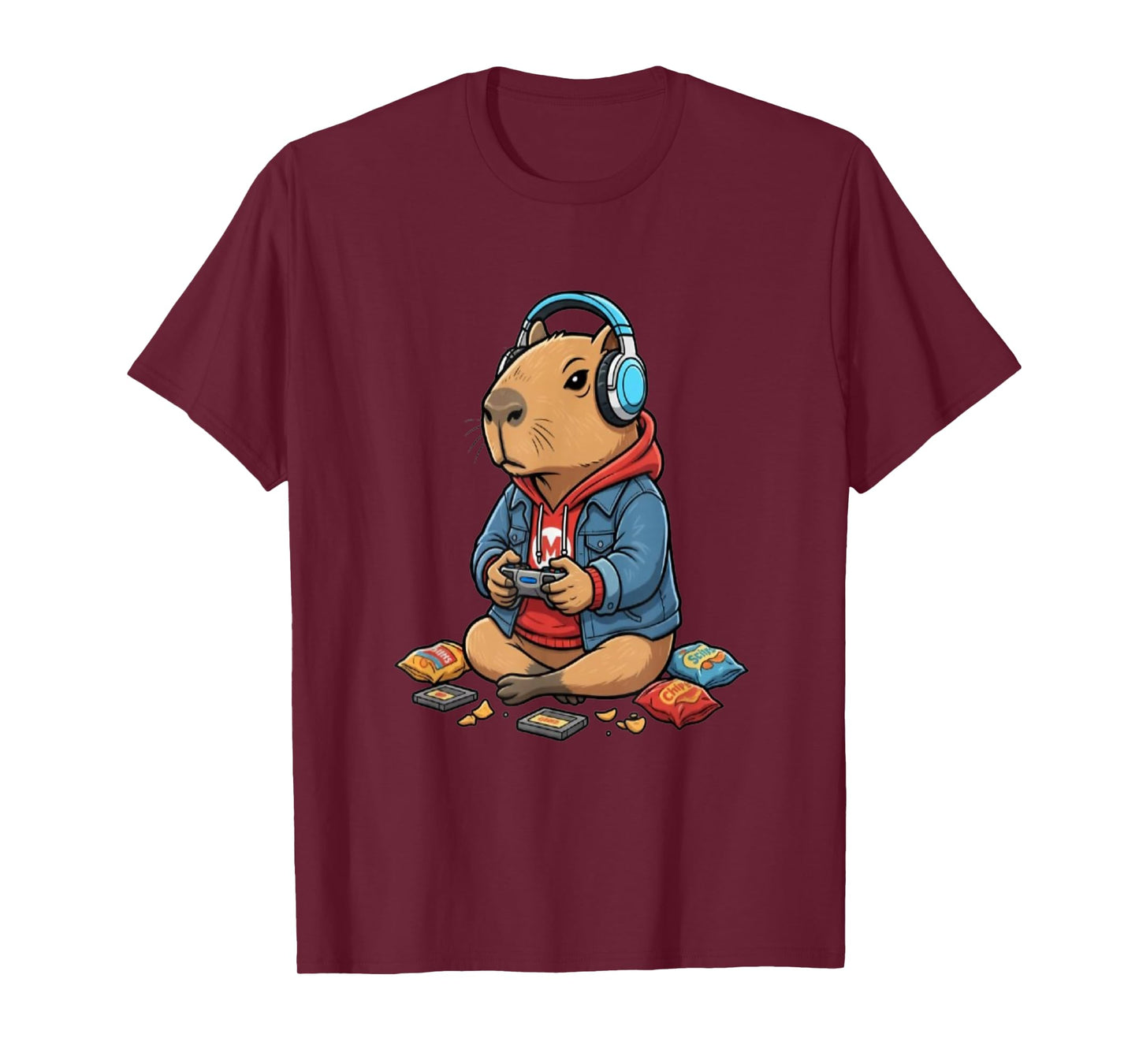 Funny Video Games Capybara Shirt Kids Boys Gamer T-Shirt