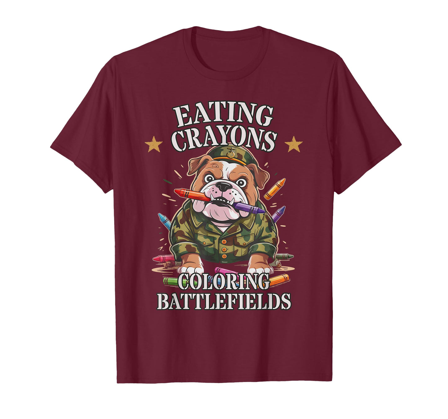 Funny Eating Crayons Coloring BATTLEFIELDS Family Military T-Shirt