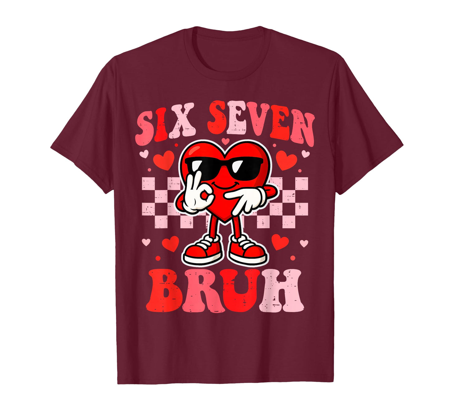 67 Valentine Heart Funny Six Seven Bruh Meme Boys Teens Kids T-Shirt
