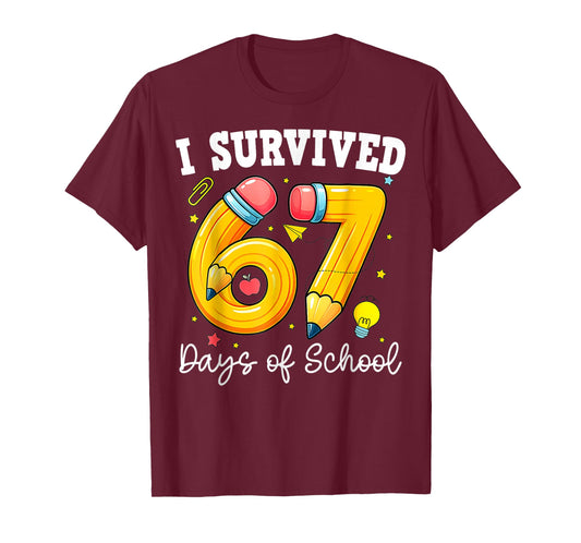 I Survived 67 Days of School Funny 67 Meme Teacher Student T-Shirt