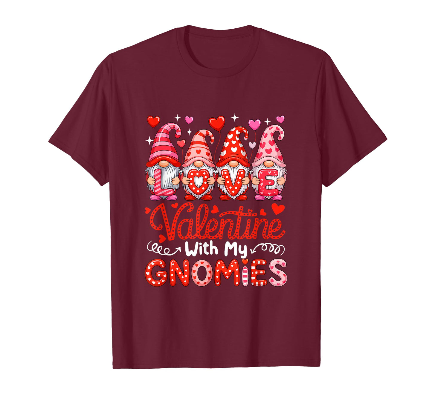 Love Valentine with My Gnomies Group Gnomes Cute Hearts T-Shirt