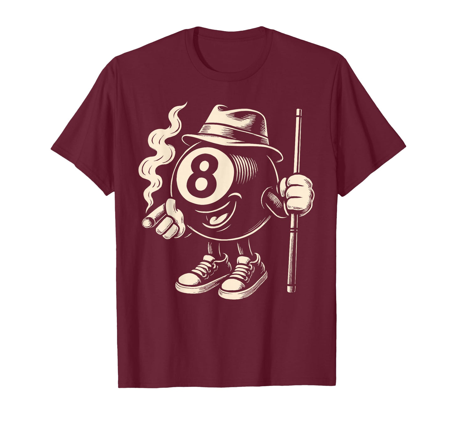 Billards 8 Ball Graphic Pool Billiard Player T-Shirt