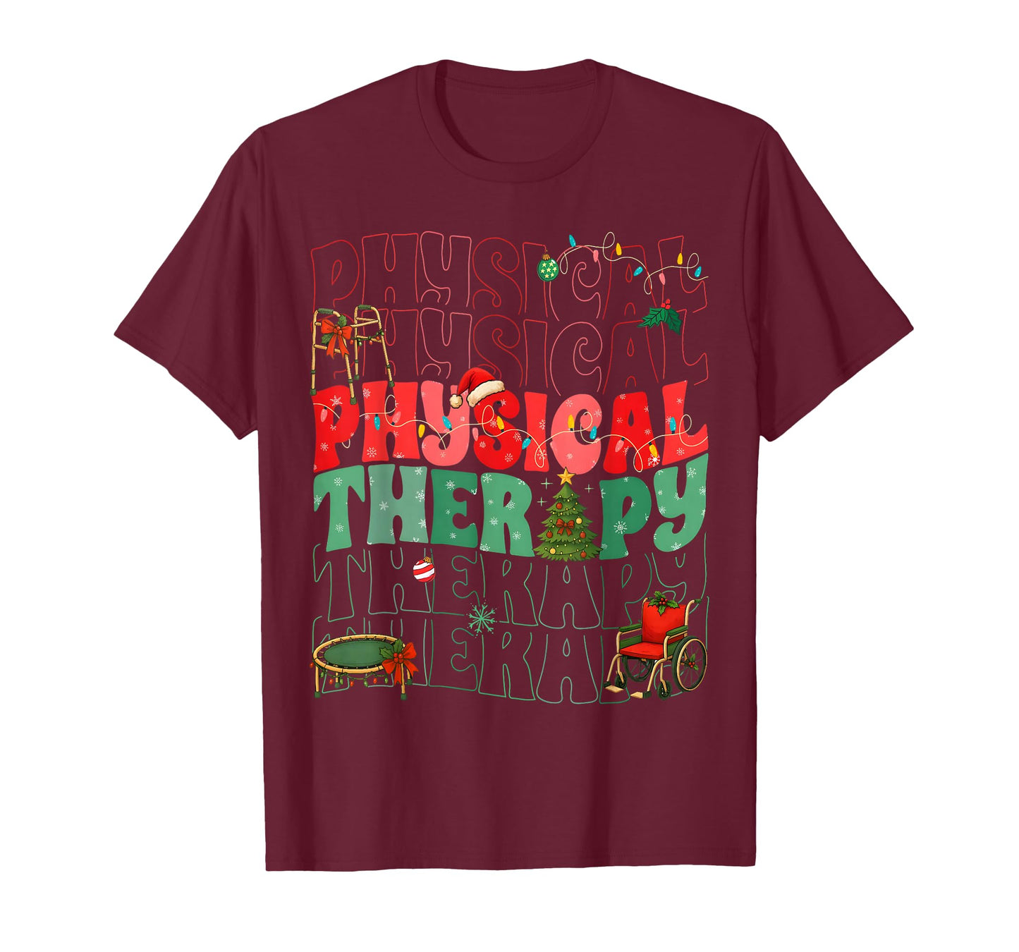 Physical Therapy Christmas Santa Hat PT Therapist Xmas T-Shirt