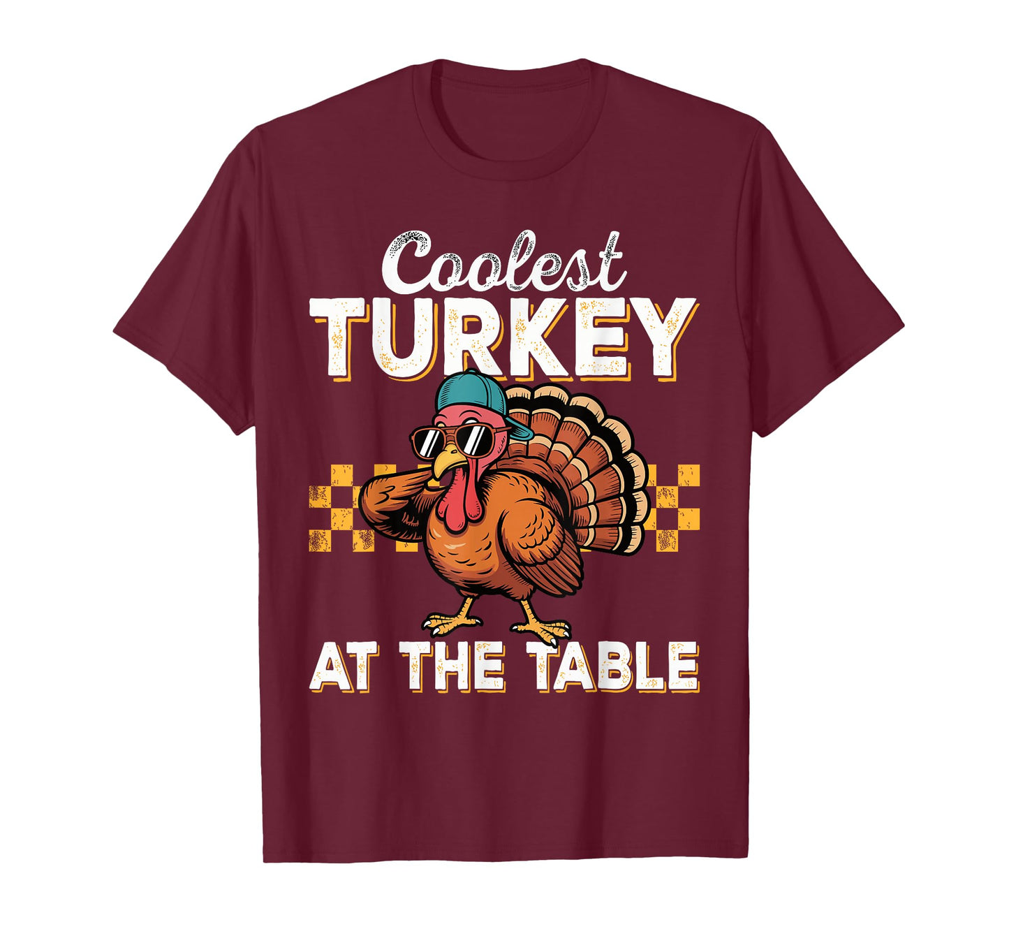 Coolest Turkey at The Table Funny Thanksgiving 2025 Kids T-Shirt