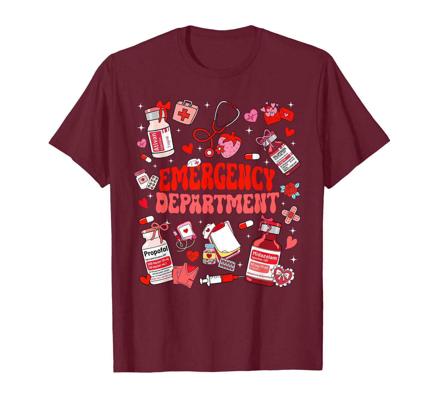 Valentine Nurse Emergency Department ER ED Nurse Women T-Shirt