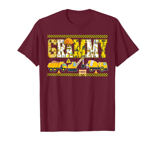 Grammy Construction Excavator Kids Matching Family Party T-Shirt