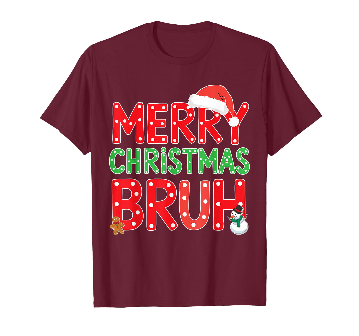Merry Christmas Bruh Funny Santa Claus Retro Men Women Kids T-Shirt