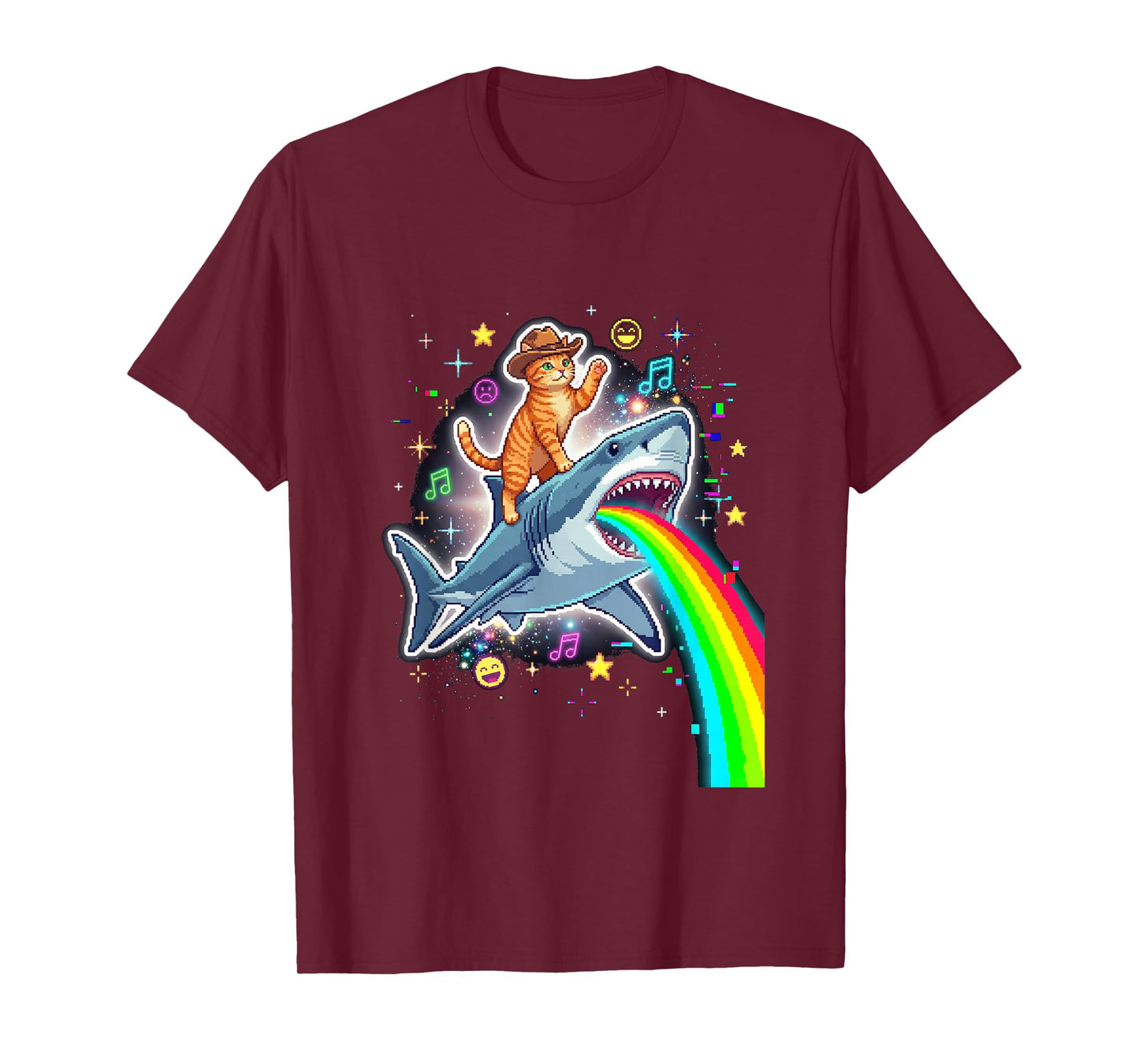 Shark Rainbow Pixel Art T-Shirt