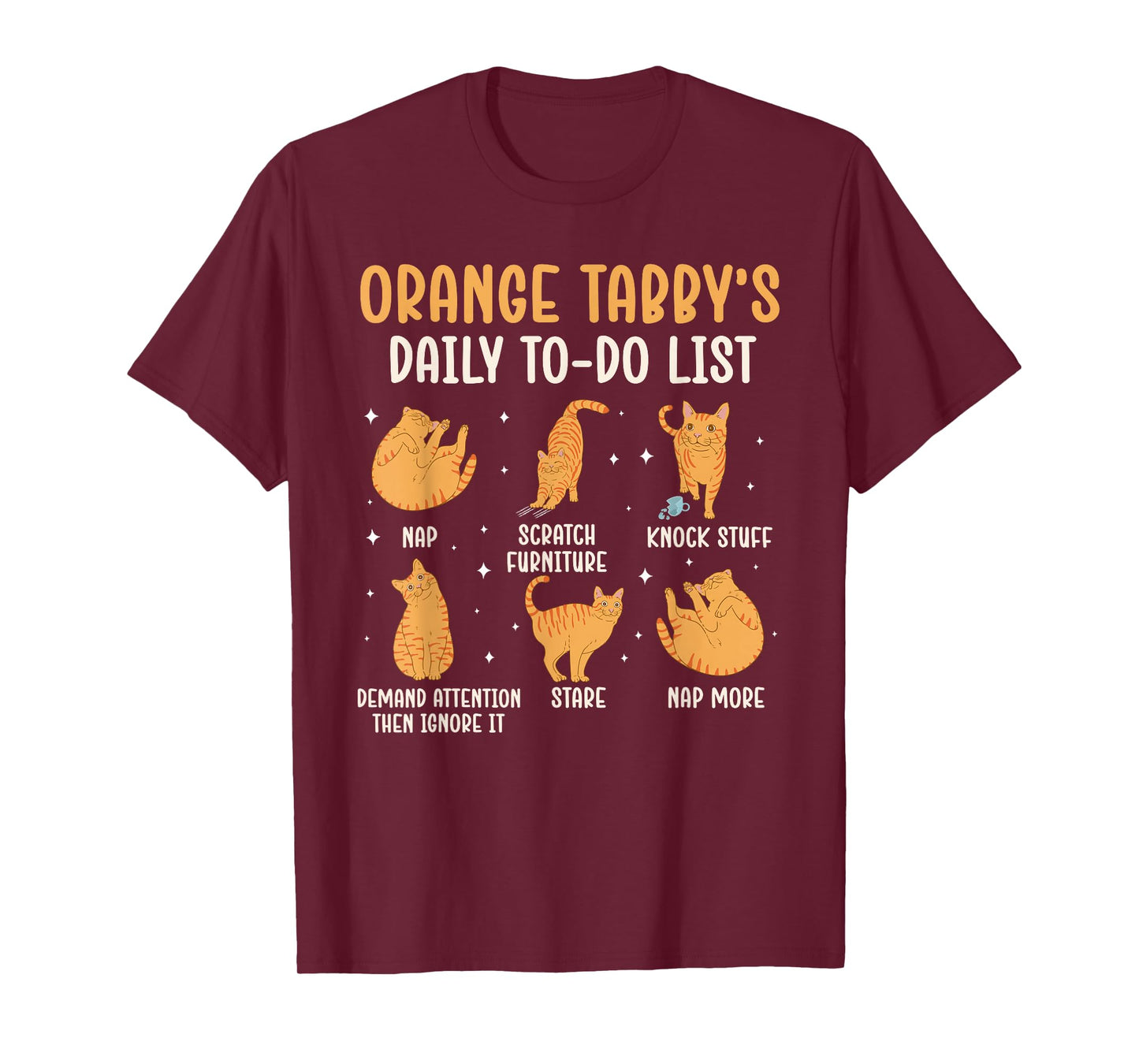 to Do List Orange Tabby Cat Owner Orange Tabby Cat Lover T-Shirt