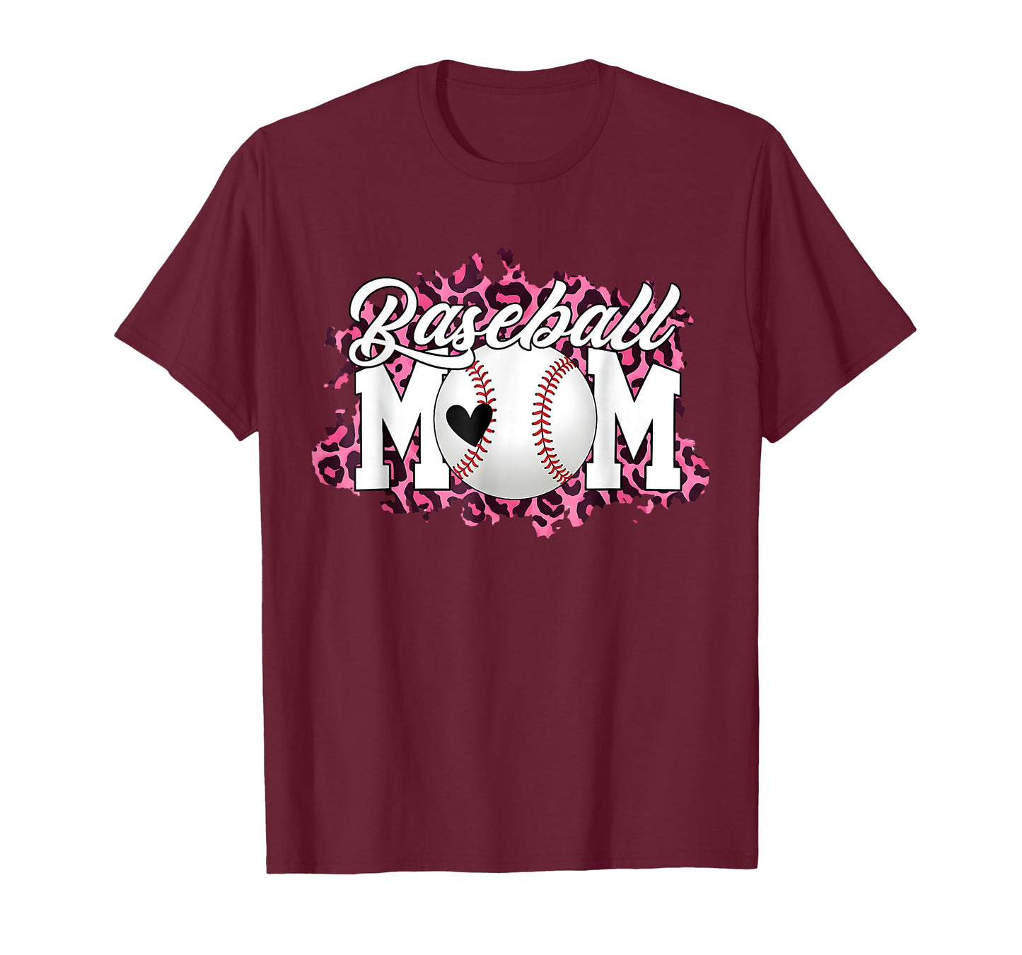 Baseball Mom Leopard Mama Game Day Mothers Day T-Shirt