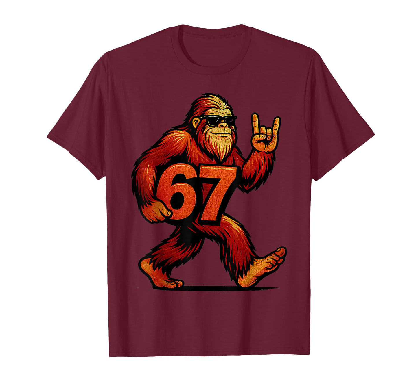 67 Funny Six Seven Gen Alpha Slang Bigfoot T-Shirt