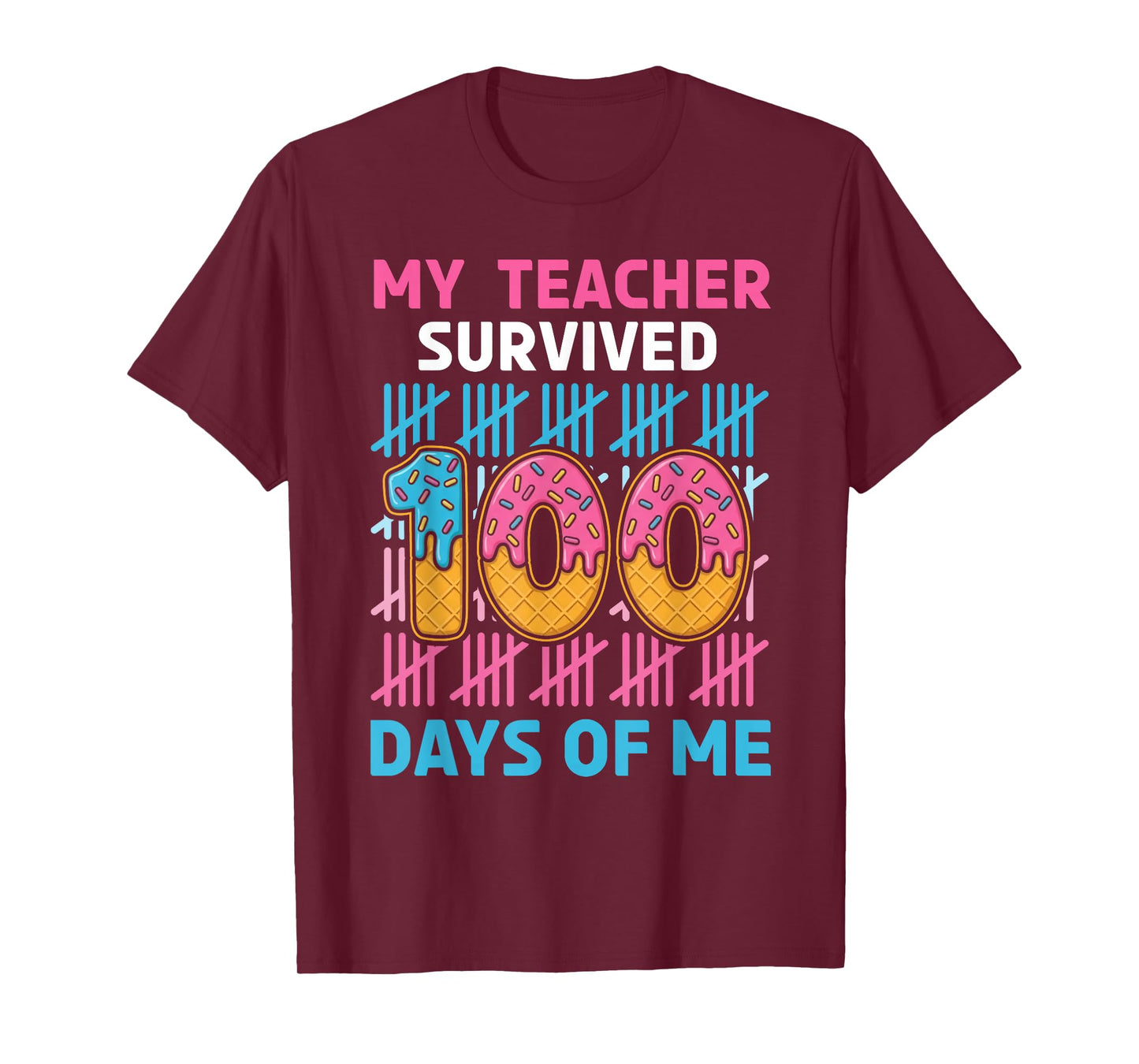 Funny School My Teachers Survived 100 Days of Me Student Kid T-Shirt