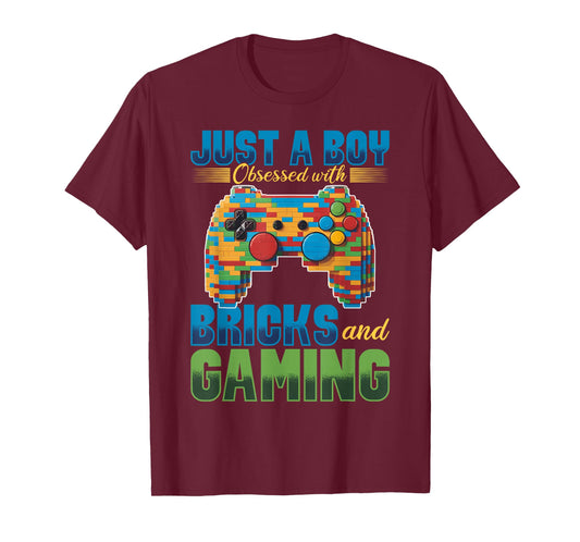 Building Blocks Gamer Gaming Brick Builder T-Shirt