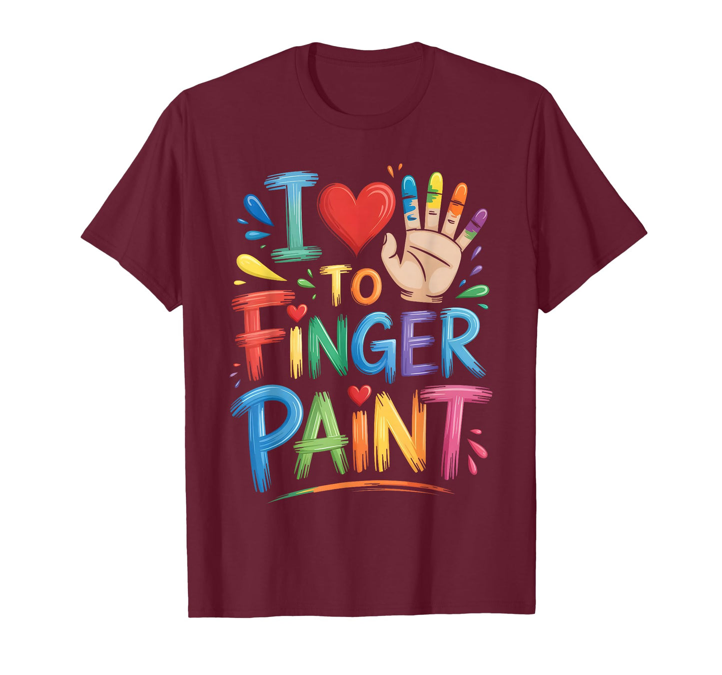 I Love to Finger Paint Couples Art Teacher Finger Painting T-Shirt