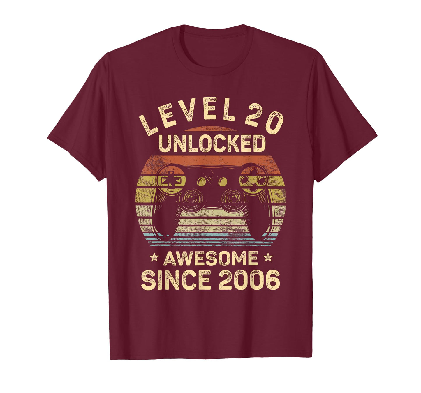 Level 20 Unlocked Awesome Since 2006 20th Birthday Gaming T-Shirt