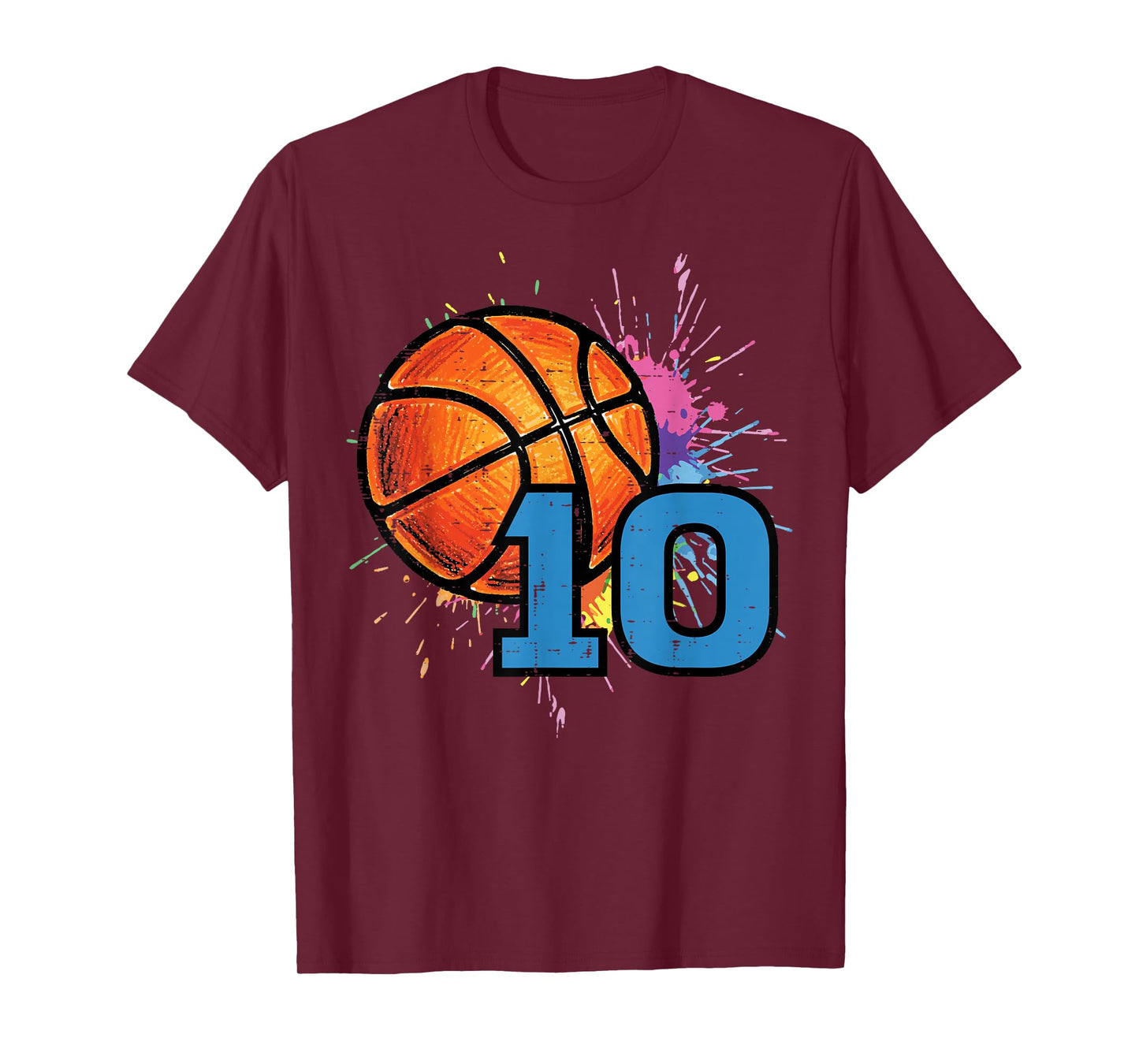 10th Birthday Basketball 10 Year Old Bday Player Boys Kids T-Shirt