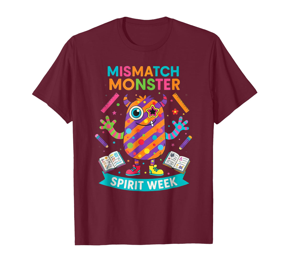 Wacky Monster Autumn Spirit Week Mismatch Day Design T-Shirt