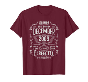 Vintage 16th Birthday Legends were Born in December 2009 T-Shirt