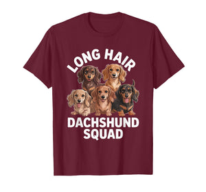 Wiener Dog Lovers Squad Long Hair Dachshund T-Shirt