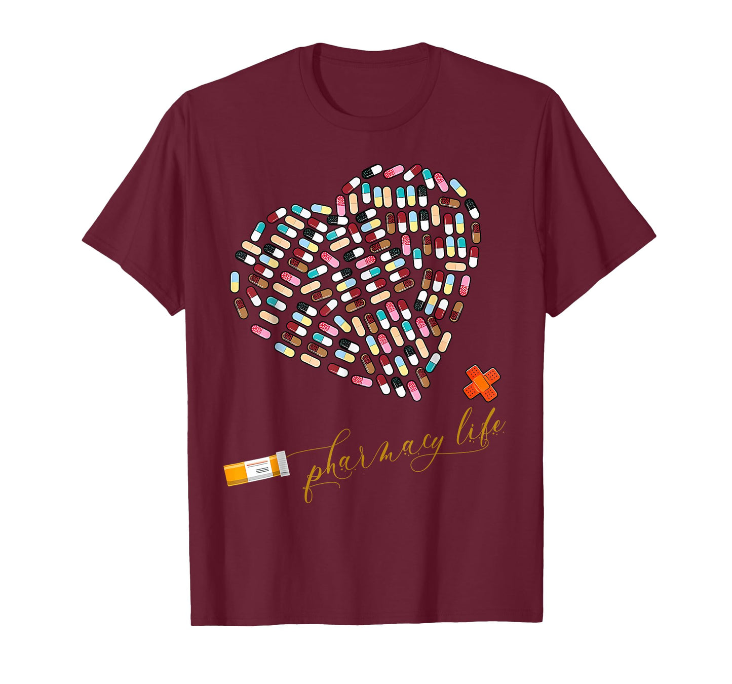 Pharmacy Life Pharmacist Heart Valentines Day PharmD Nurse T-Shirt