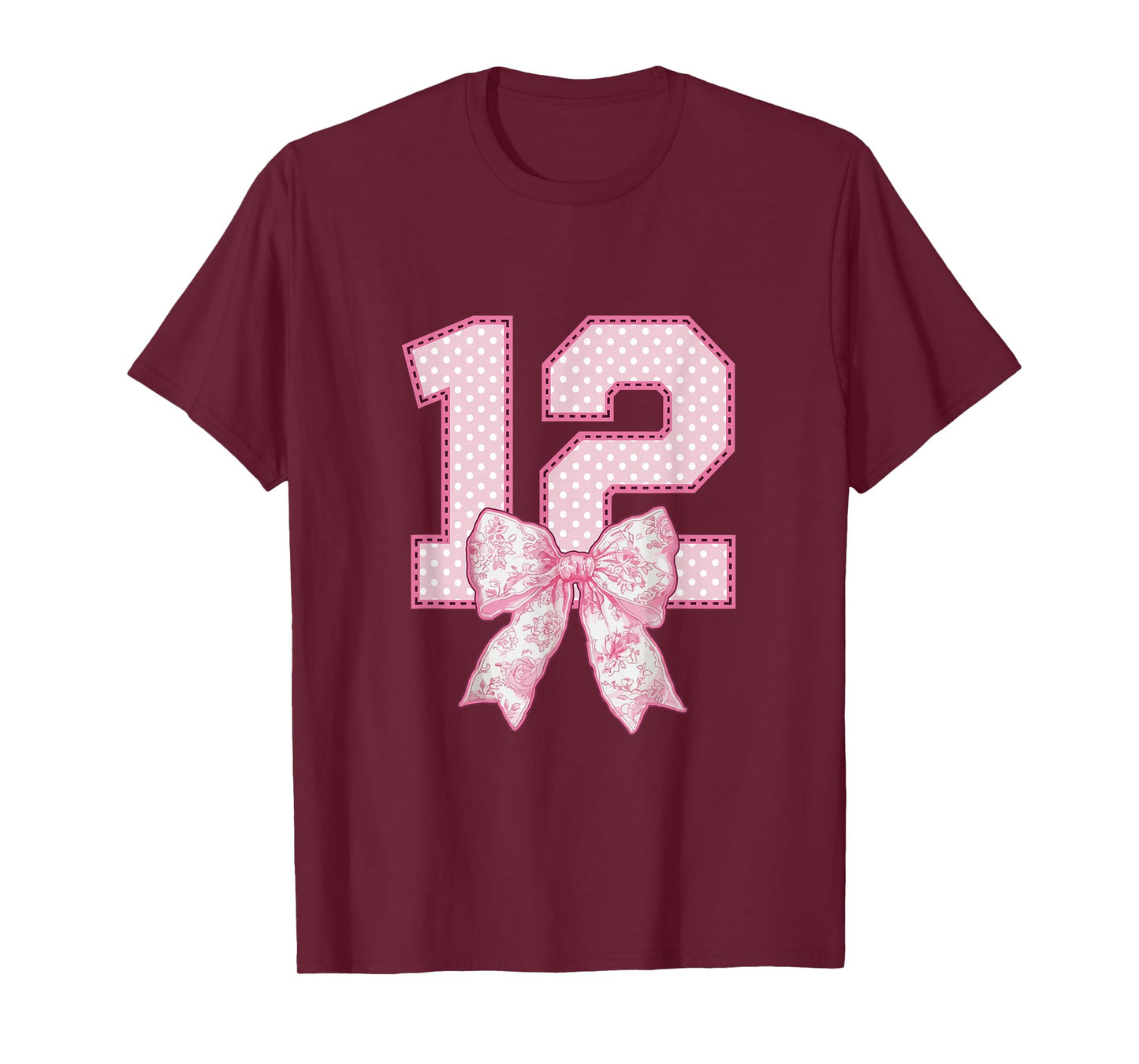 12th Birthday Shirt Girls Coquette Bow 12 Year Old Birthday T-Shirt