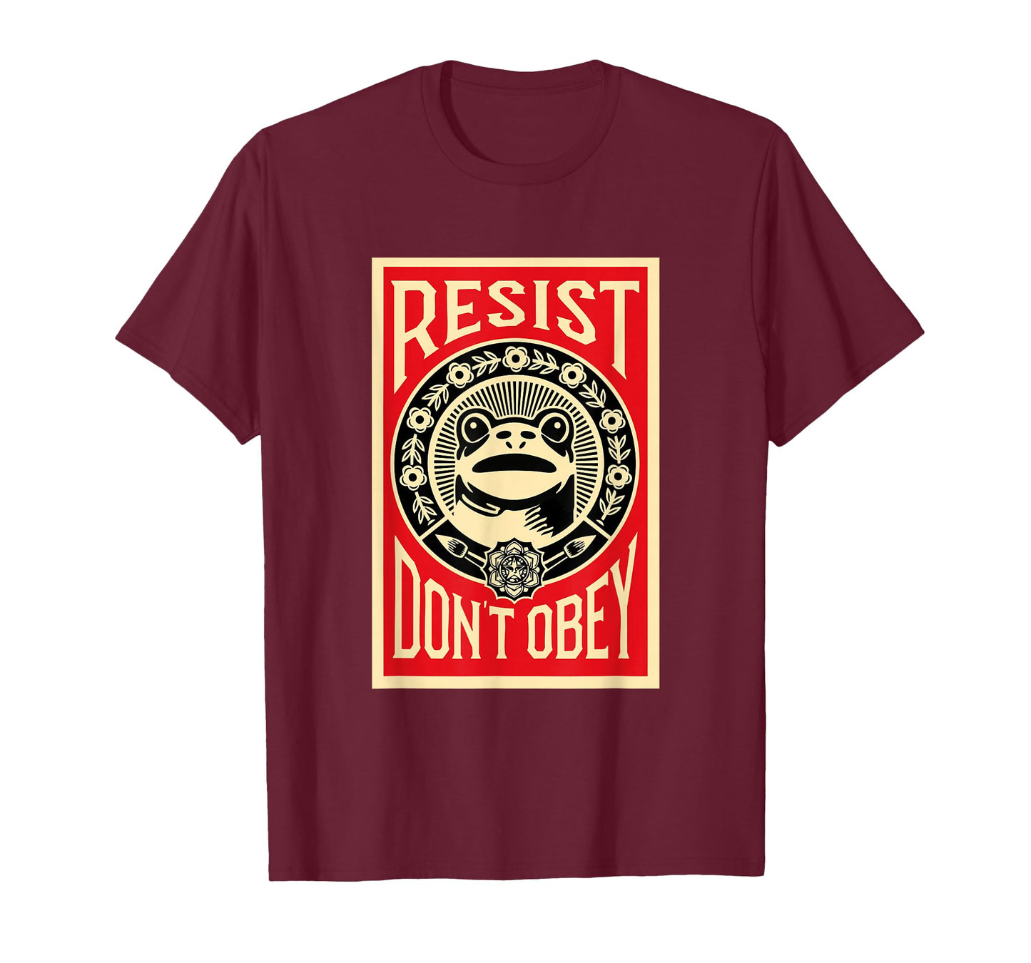 Resist Don't Obey Frog Portland Protest Graphic Art Justice T-Shirt