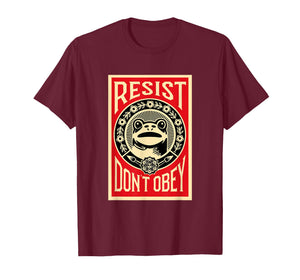 Resist Don't Obey Frog Portland Protest Graphic Art Justice T-Shirt