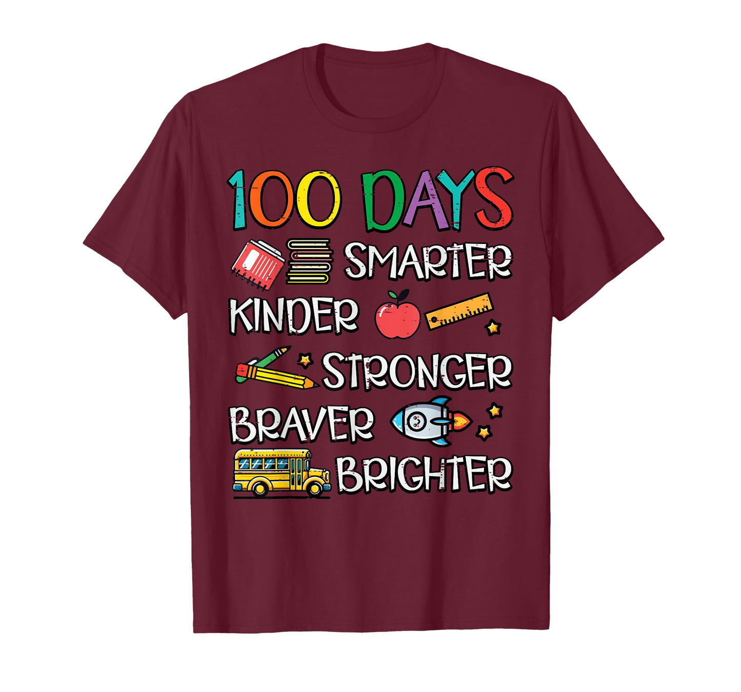 100 Days Smarter Kinder 100th Day of School Kids Women Men T-Shirt