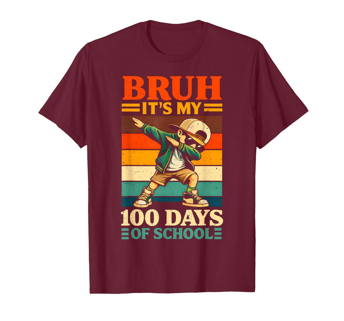 Bruh Its My 100 Days of School Dabbing Boy Men Kid T-Shirt