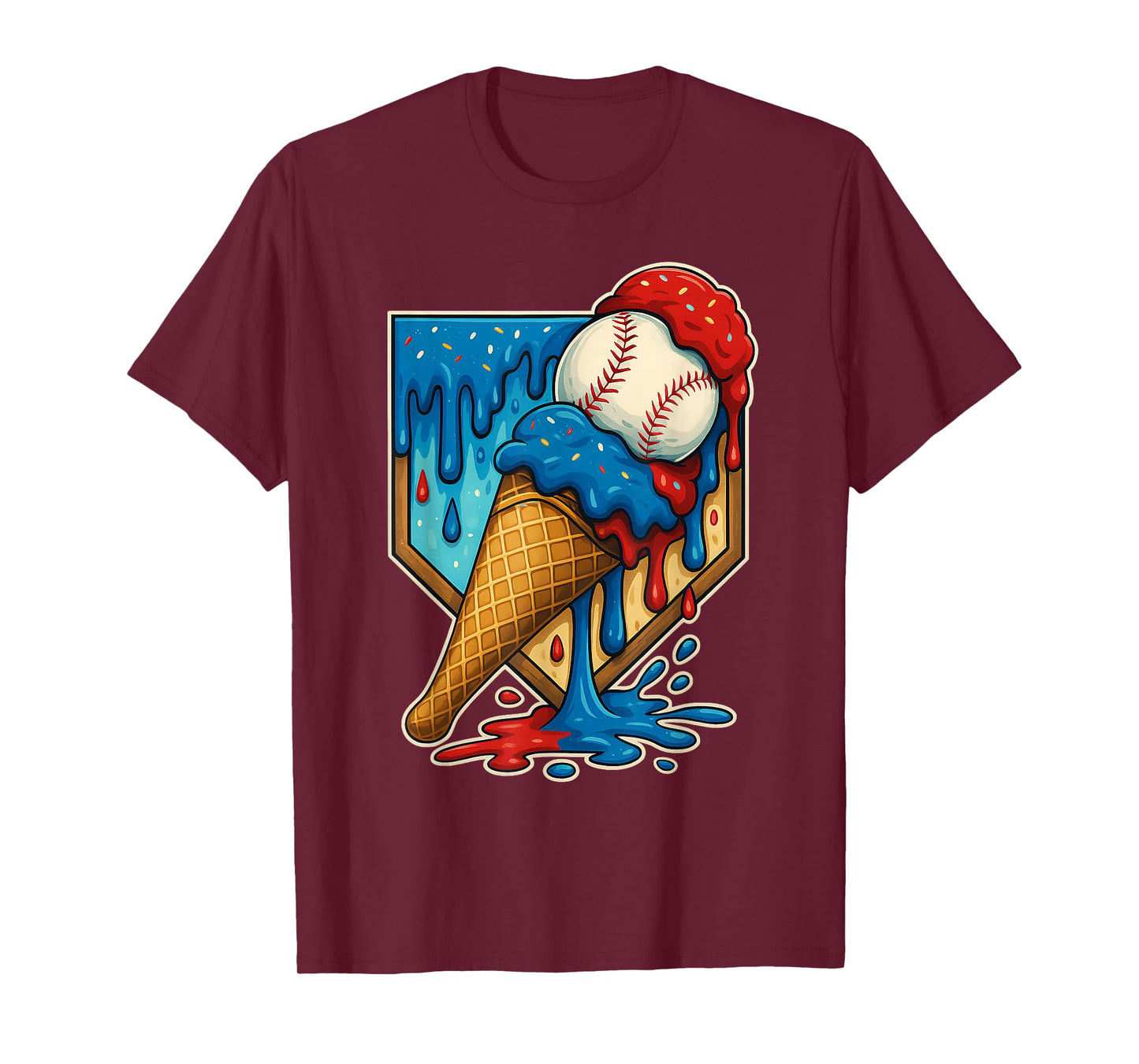 Baseball Drip Ice Cream 6 7 Number 67 Six Seven Meme Sport T-Shirt