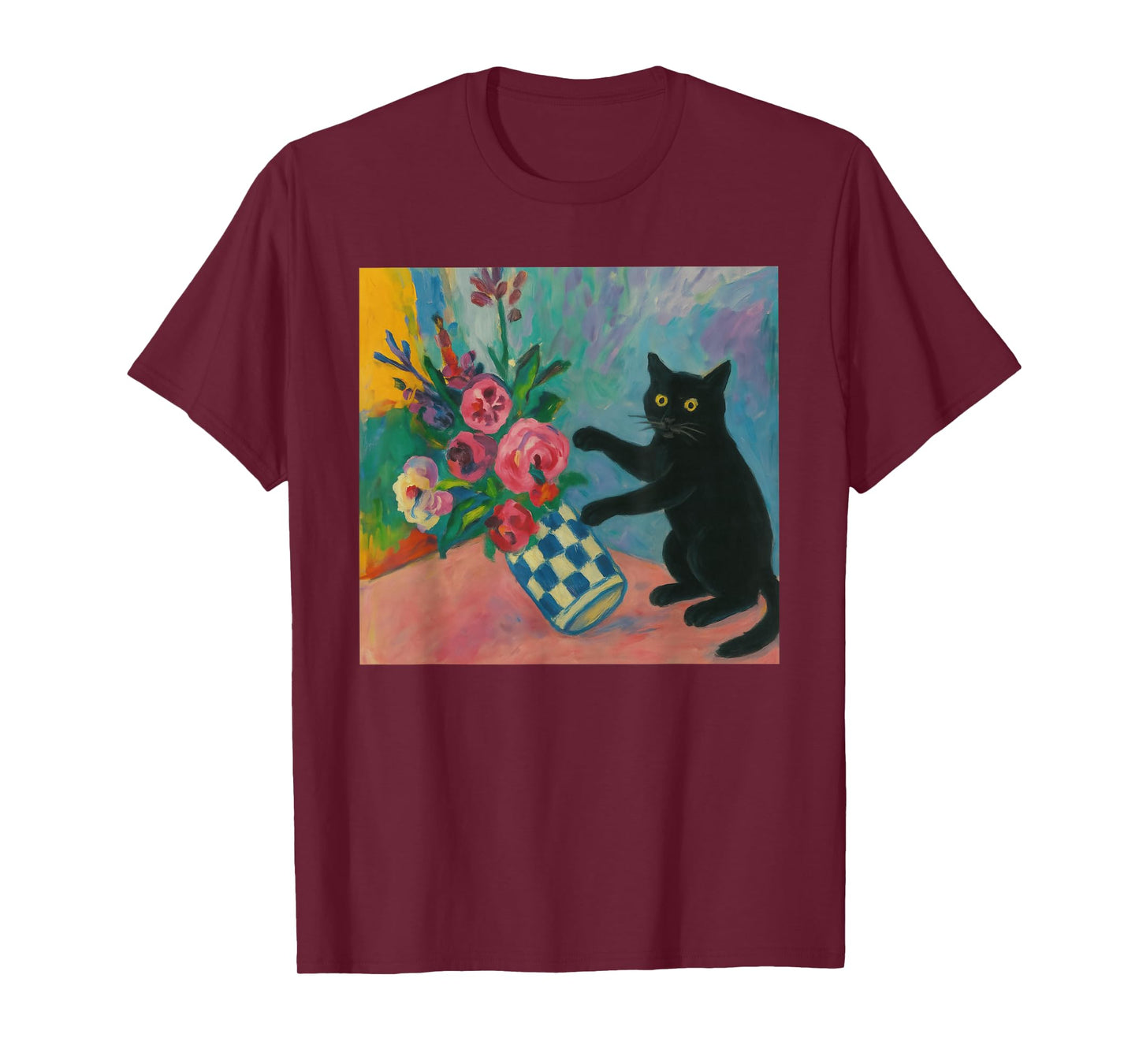 Funny Cat Matisse Black Cat Art Kitty Lover Men Women T-Shirt