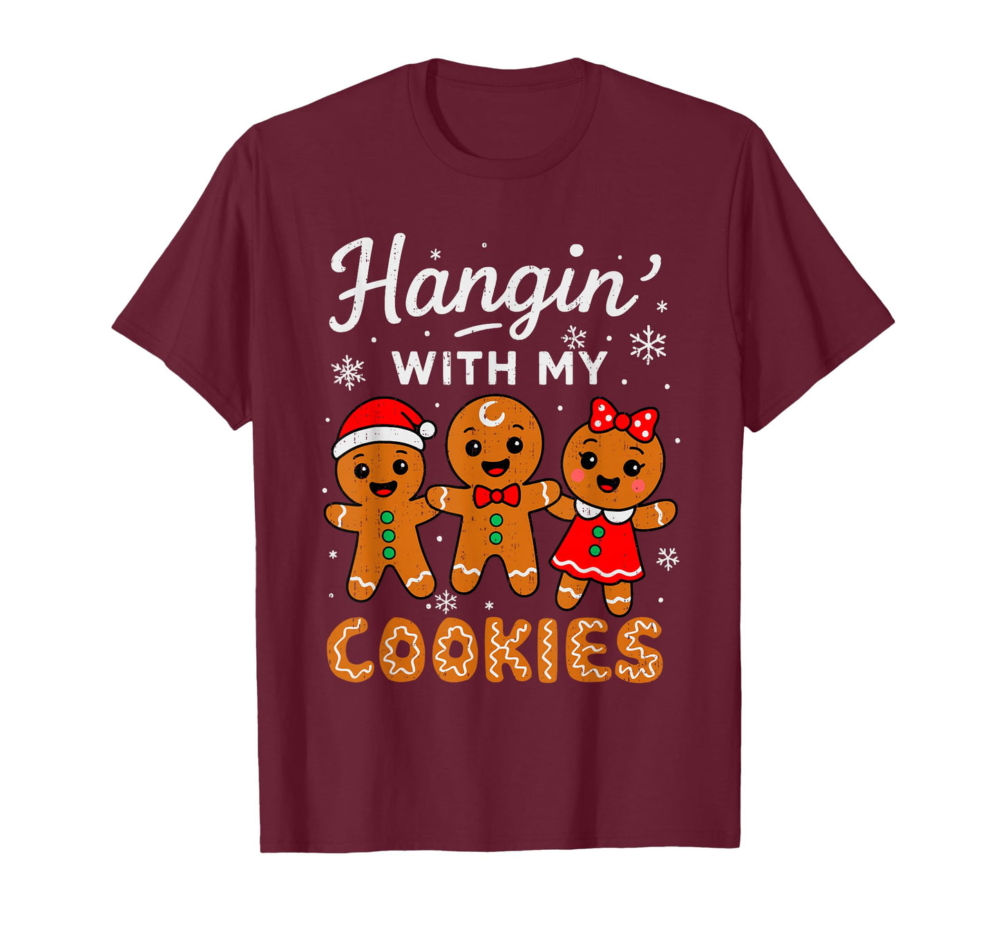 Hangin with My Cookies Gingerbread Christmas Teacher Womens T-Shirt