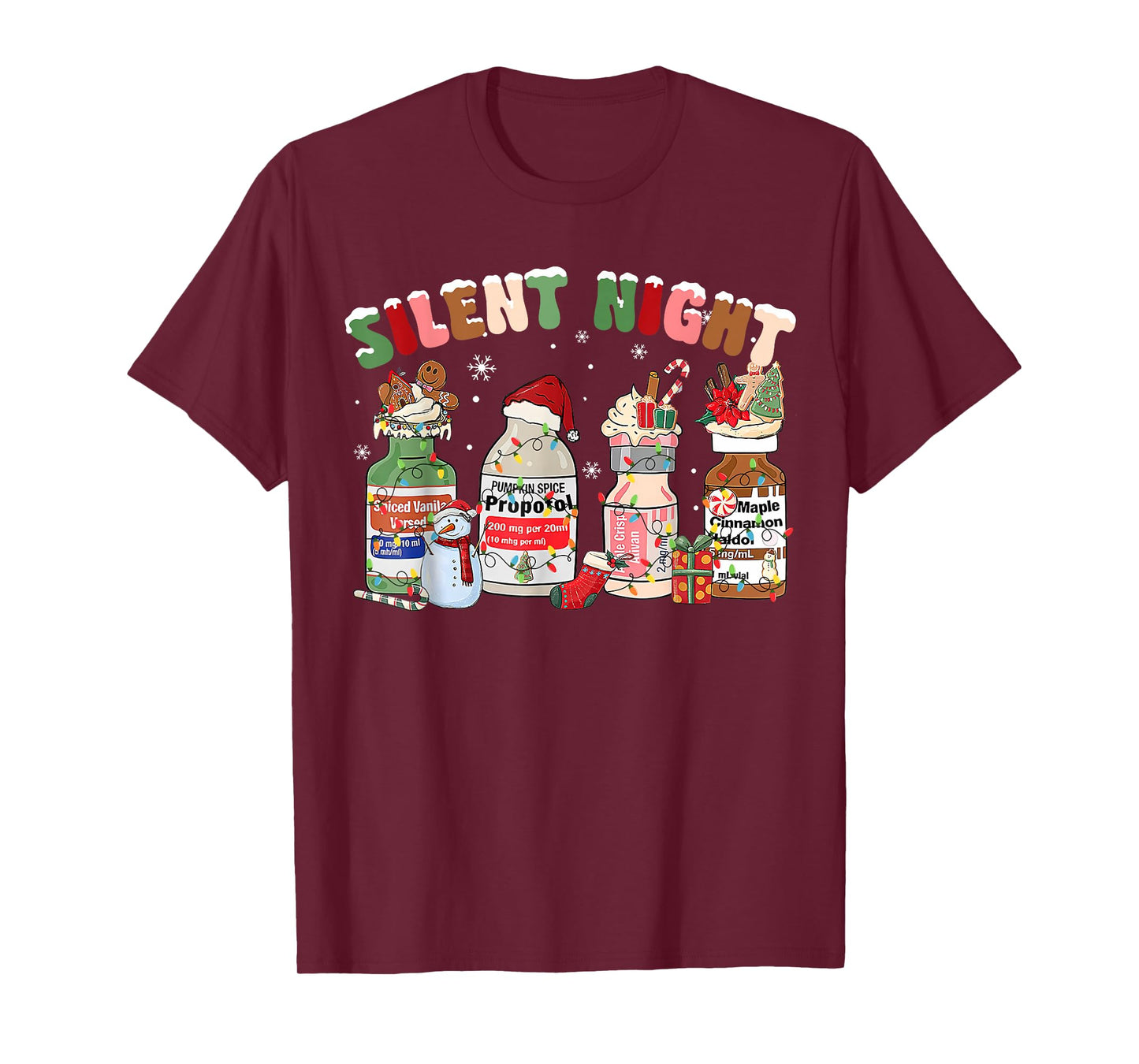 Funny Santa Propofol Silent Night ICU Nurses Merry Christmas T-Shirt