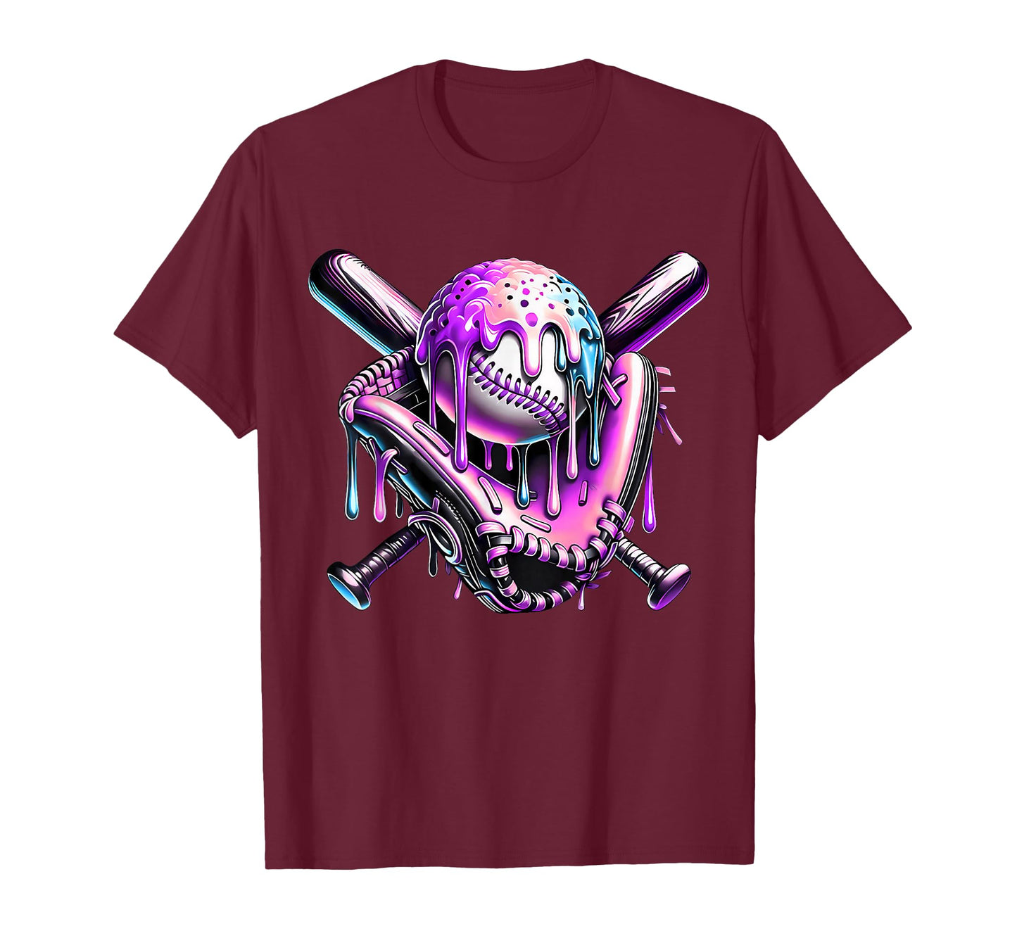 Baseball Drip Purple Glove Respect The Drip Youth Boys Girls T-Shirt