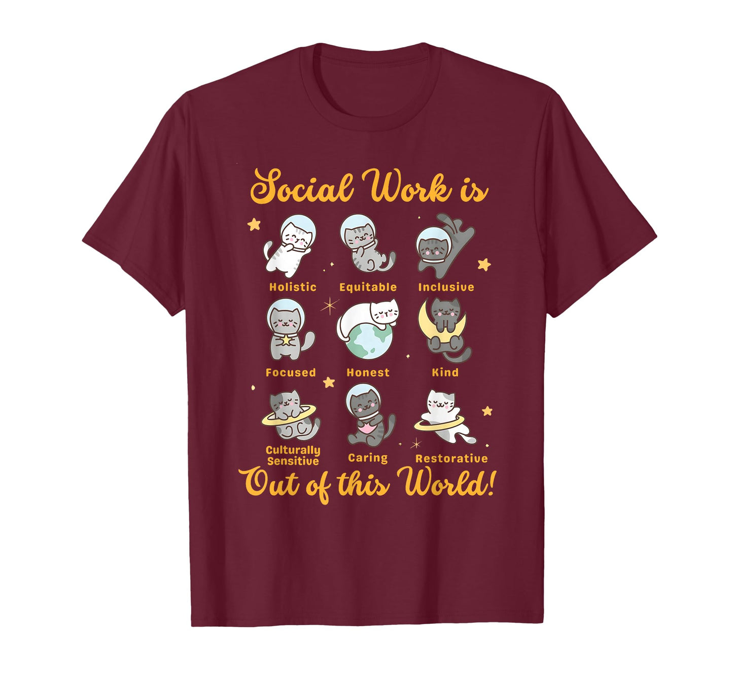 Social Worker Cat Funny Saying Cats Meme Social Work Month T-Shirt