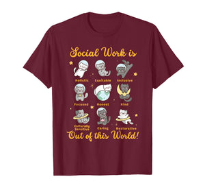 Social Worker Cat Funny Saying Cats Meme Social Work Month T-Shirt