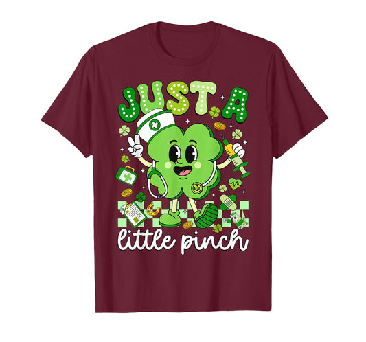 Just A Little Pinch Shamrock Nurse St Patricks Day Women T-Shirt
