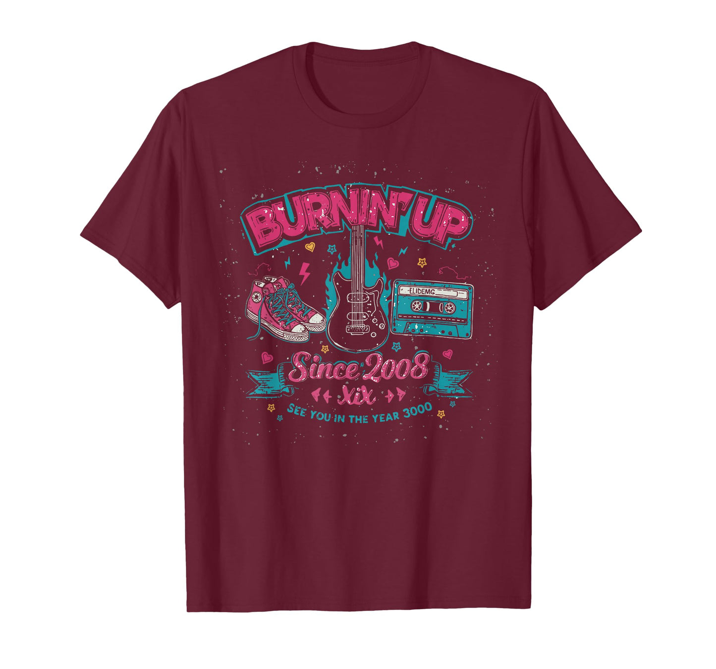 Vintage Burnin Up Since 2008 for Men Women T-Shirt