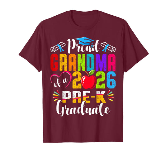 Proud Grandma of 2026 Pre-K Graduate Mothers Day Graduation T-Shirt