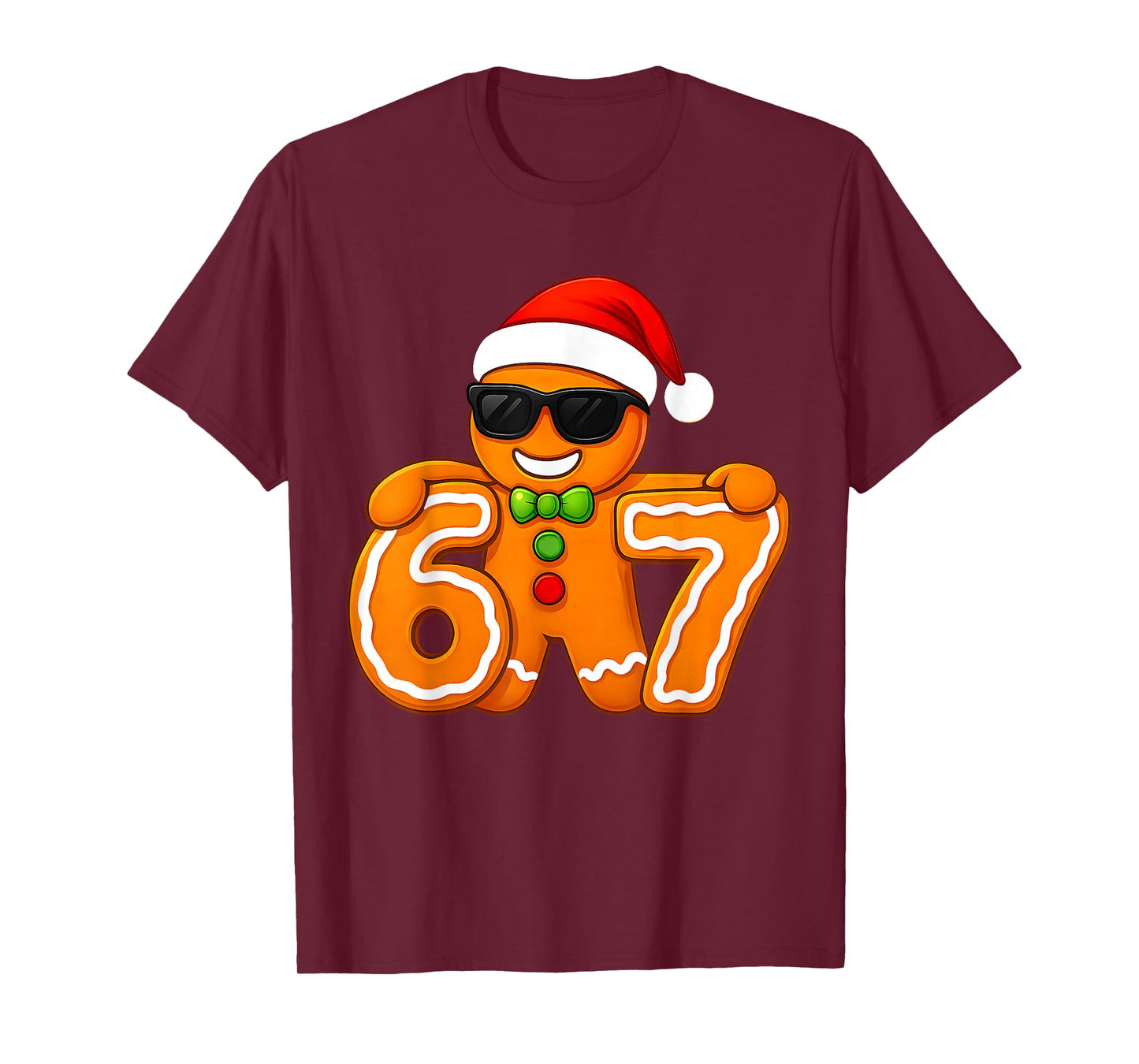Funny 67 Christmas 6 7 Gingerbread Six Seven for Kids Boys T-Shirt