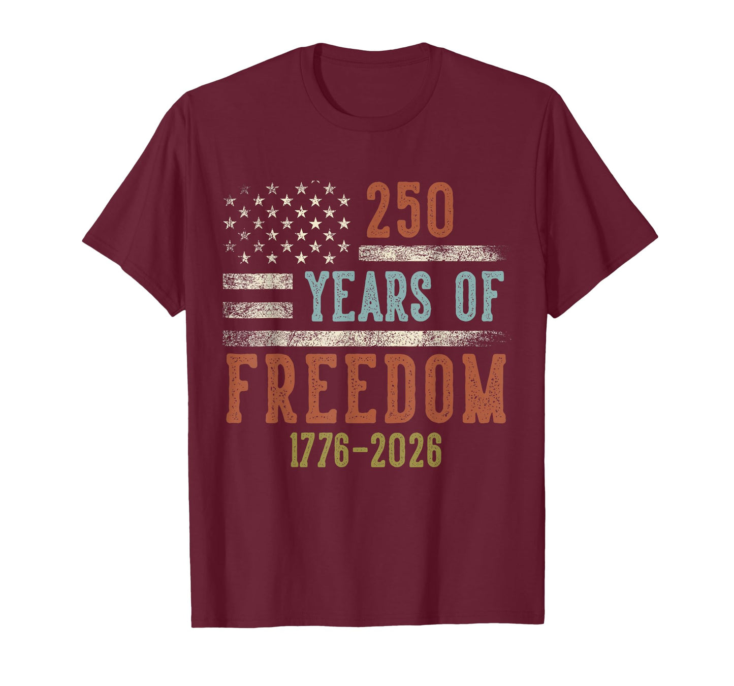 250 Years of Freedom 1776-2026 USA Birthday Gifts Veterans T-Shirt