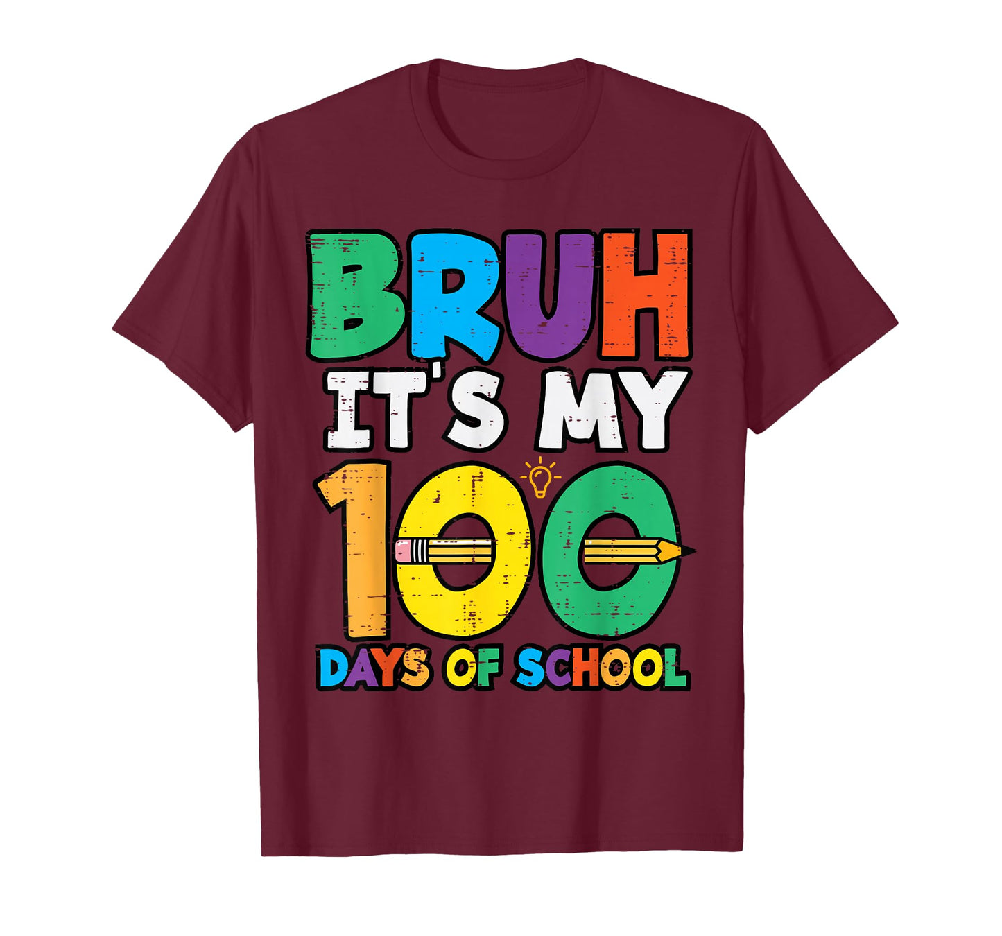 Bruh Its My 100 Days of School 100th Day Meme Girl Boys Kids T-Shirt