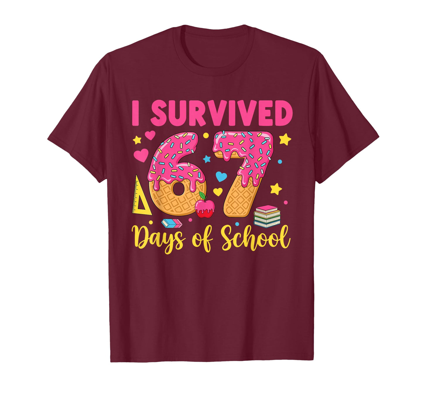I Survived 67 Days of School 67 Teacher Student 67 Meme T-Shirt