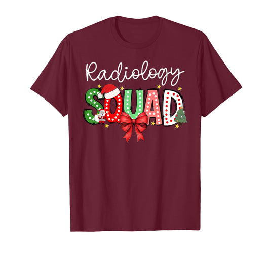Radiology Squad Santa Christmas Coquette Bow X-ray Rad Tech T-Shirt