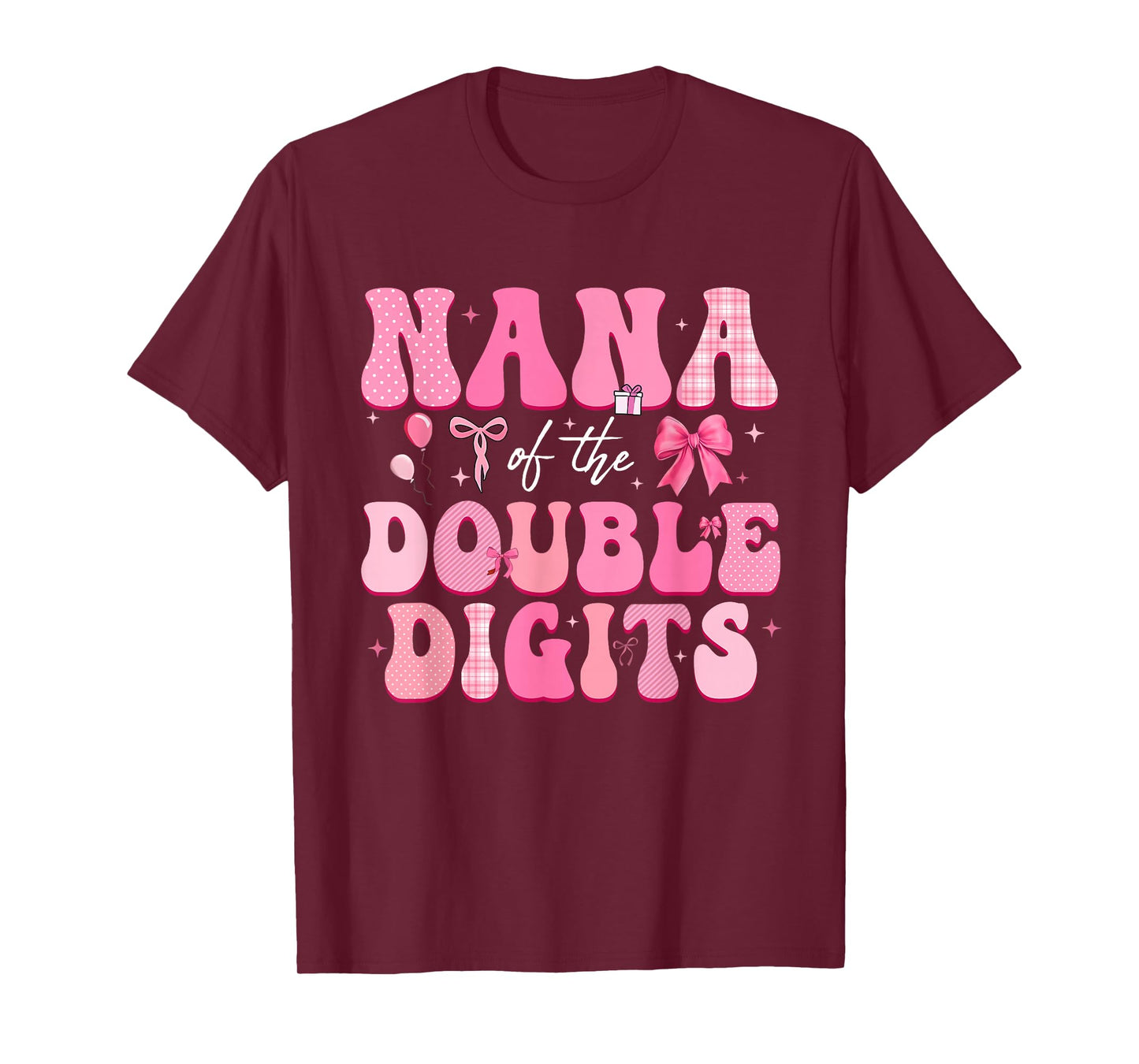 Nana of The Double Digits Cute Bow 10th Birthday Girl T-Shirt